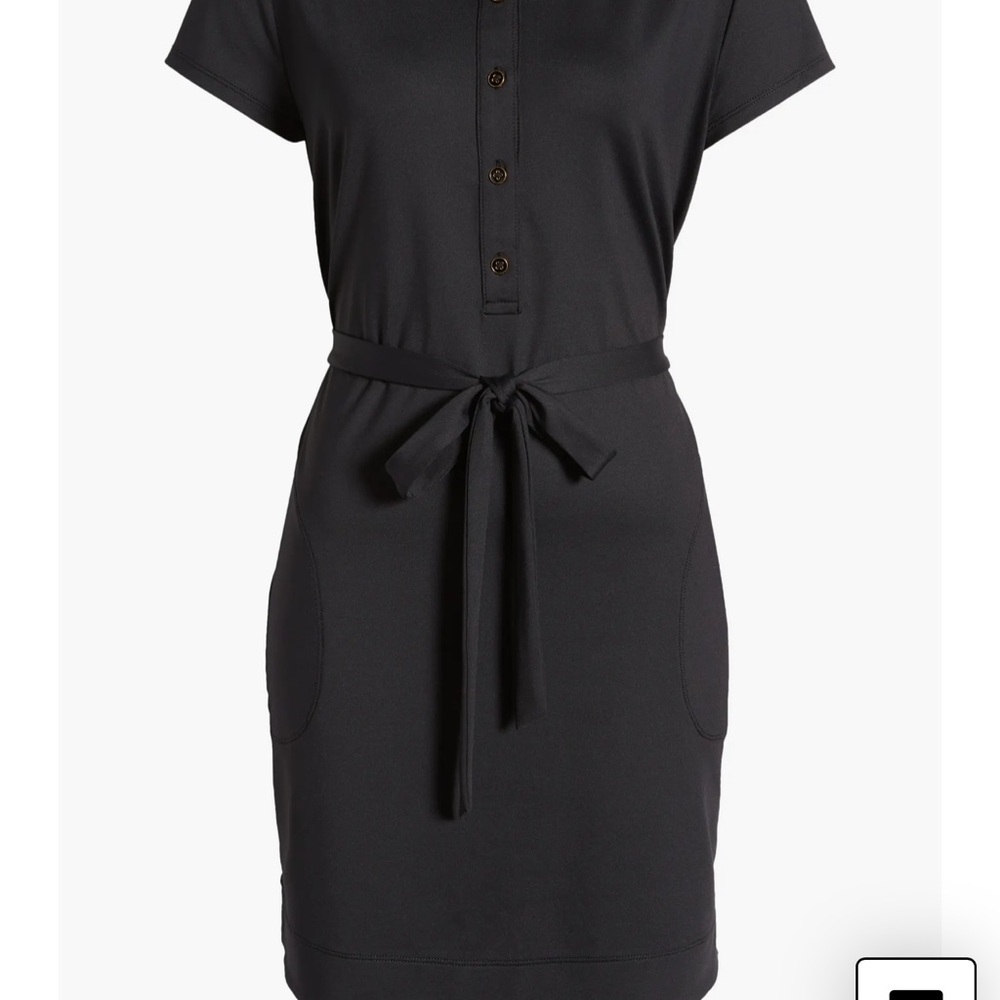 Tommy Bahama Black Tie Front Polo Collar Mini Dress